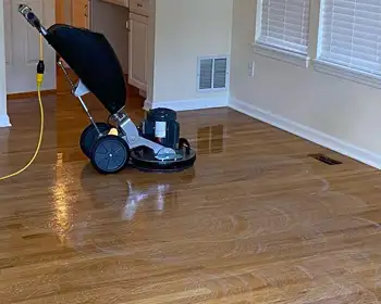 hardwood floor being cleaned